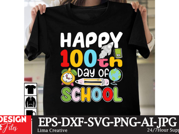 Happy 100th day of school t-shirt design Happy 100th day of school t-shirt design