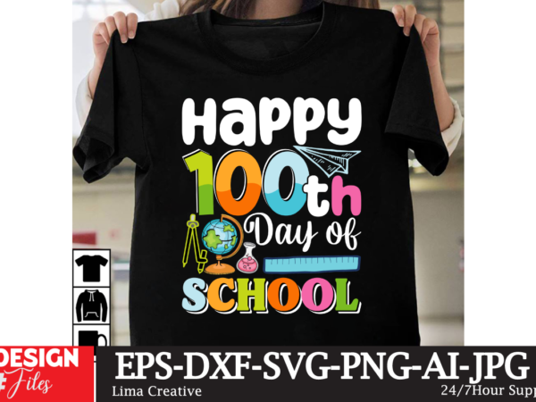 Happy 100th day of school t-shirt design