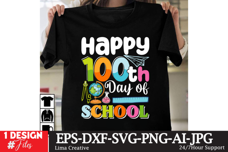 Happy 100th Day Of School Tshirt Design Buy tshirt designs