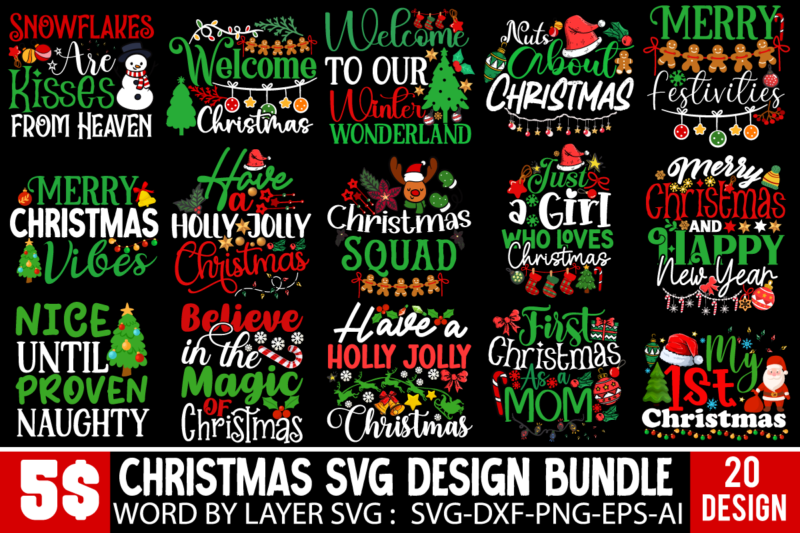 t-shirt vector Christmas Mega SVG Bundle, Christmas t-shirt Design Mega Bundle