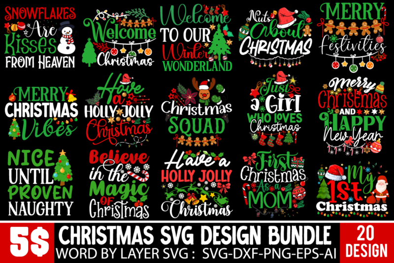 Christmas Mega SVG Bundle, Christmas t-shirt Design Mega Bundle