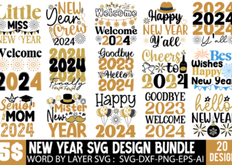 New Year SVG Bundle,Happy New Year T-shirt Design BUndle, New Year Sublimation