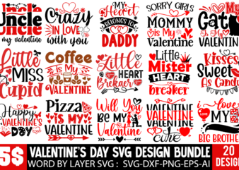 Valentine’s Day T-shirt Design BUndle ,Valentine’s Day SVG BUndle