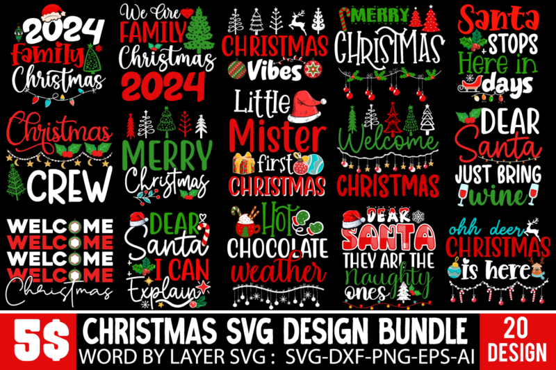 t-shirt vector Christmas Mega SVG Bundle, Christmas t-shirt Design Mega Bundle