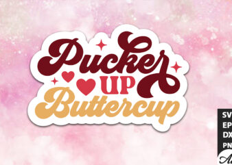 Pucker up buttercup Retro Stickers