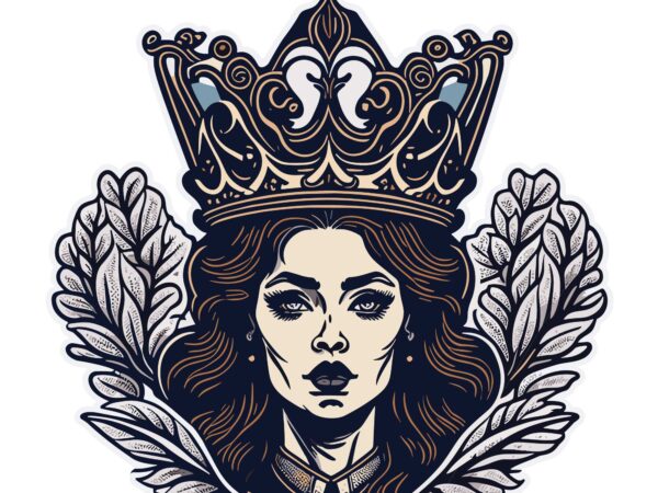Queen crown t shirt illustration