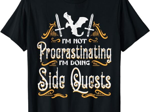 Rpg gamer not procrastinating side quest funny men boys kids t-shirt