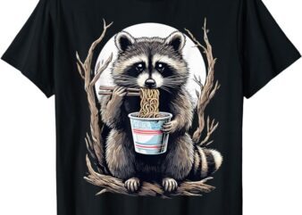 Raccoon Eating Instant Noodle Cup Funny Gifts For Women Men T-Shirt