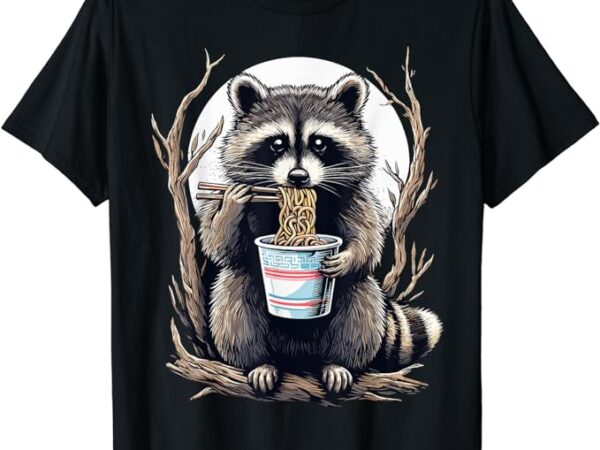Raccoon eating instant noodle cup funny gifts for women men t-shirt