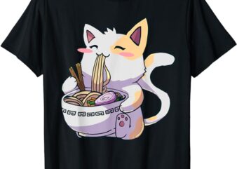 Ramen Cat Kawaii Anime Japanese Kawaii Neko T-Shirt