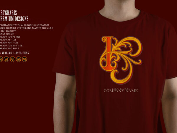 Regal letter k elegance classic flourish monogram logo t shirt design online