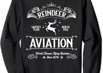 Reindeer Aviation Funny Christmas Santa Claus And Sleigh Sweatshirt