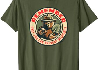 Remember Only You Vintage Smokey Bear Seal Retro T-Shirt