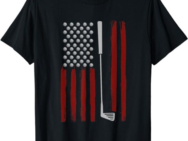 Retro american flag golf gift for golfer funny golf club t-shirt