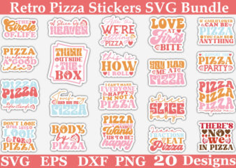 Retro Pizza Stickers SVG Bundle t shirt design online