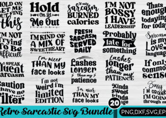 Retro Sarcastic T-shirt Bundle Retro Sarcastic Svg Bundle