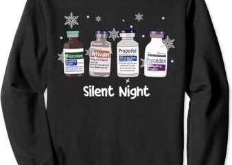 Retro Silent Night ICU Nurse Christmas Intensive Care Unit Sweatshirt