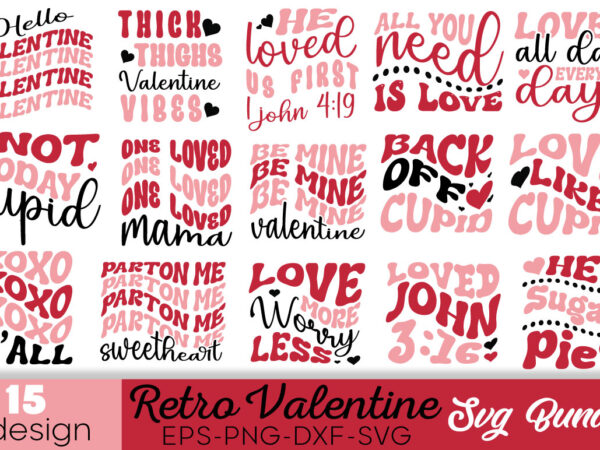 Retro valentine t-shirt bundle retro valentine svg bundle