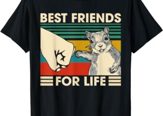 Retro Vintage Squirrel Best Friend For Life Fist Bump T-Shirt