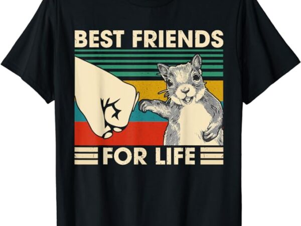 Retro vintage squirrel best friend for life fist bump t-shirt