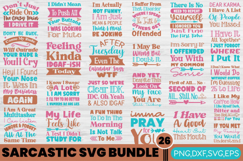 SARCASTIC T-shirt BUNDLE SARCASTIC SVG BUNDLE