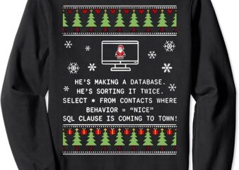 SQL Santa Claus Database Clause Developer Code DB Programmer Sweatshirt
