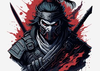 Samurai Ninja Tshirt Design