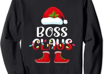 Santa Boss Claus Elf Matching Family Group Christmas Sweatshirt