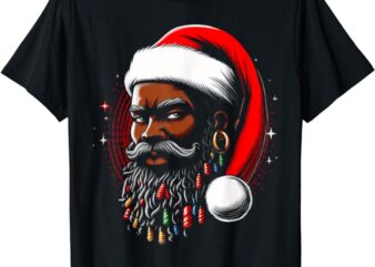 Santa Christmas African American Pyjamas Cool Black X-Mas T-Shirt