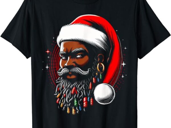 Santa christmas african american pyjamas cool black x-mas t-shirt