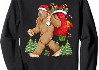 Santa Claus Bigfoot Christmas Bag Sasquatch Lovers Xmas Day Sweatshirt