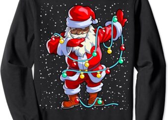 Santa Claus Black Christmas Afro African American Xmas Sweatshirt