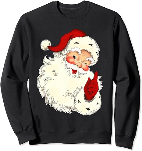 Santa Claus Face Old Fashioned Xmas Vintage Santa Christmas Sweatshirt