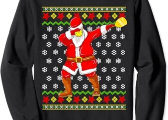 Santa Claus Pickleball Ugly Christmas Pattern Sweatshirt