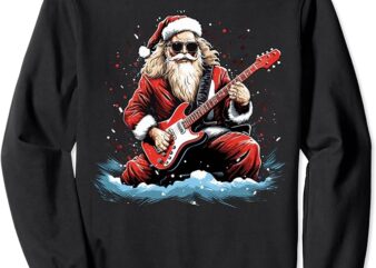 Santa Claus Playing Guitar Christmas Music Xmas Sweatshirt