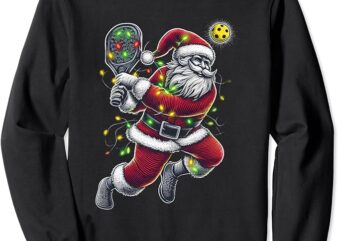 Santa Claus Playing Pickleball Lover Christmas Holiday Sweatshirt