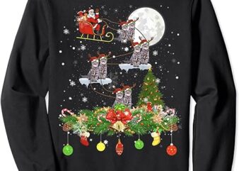 Santa Claus Riding Cat Reindeer Sleigh Xmas day Sweatshirt