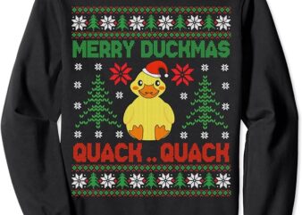Santa Claus & Rubber Duck Ugly Christmas Sweater Quack Gifts Sweatshirt