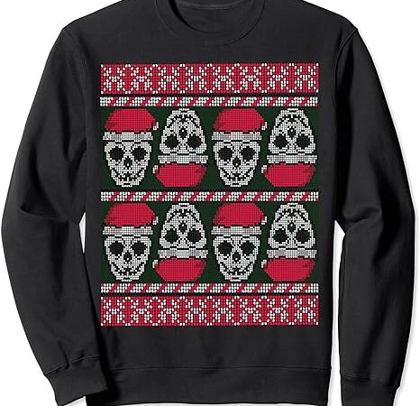 Santa claus skull scary goth christmas ugly sweater sweatshirt