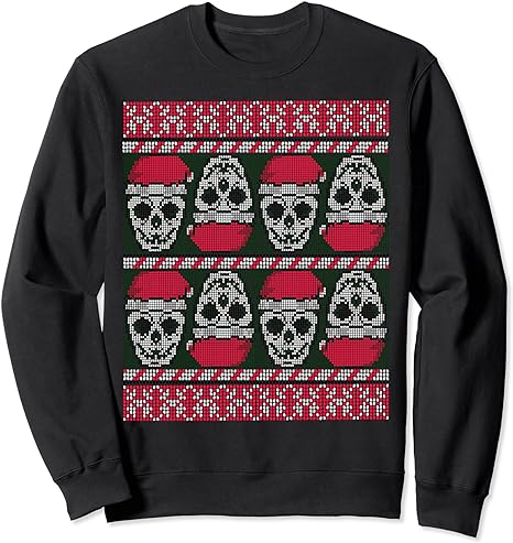 Santa Claus Skull Scary Goth Christmas Ugly Sweater Sweatshirt