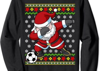Santa Claus Soccer Dabbing Ugly Christmas Boys Kids Youth Sweatshirt