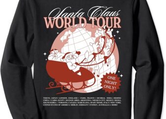 Santa Claus World Tour Christmas Xmas Holiday Pajamas Retro Sweatshirt