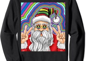 Santa Hippie Christmas Santa Claus Hippy Sweatshirt