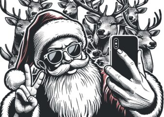 Funny Santa Selfie On CHristmas holiday