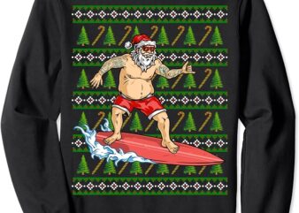 Santa Surfing Chistmas Season Sweatshirt