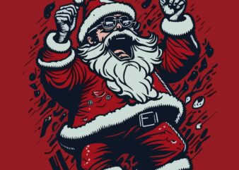 Funny Santa On CHristmas holiday t shirt graphic design