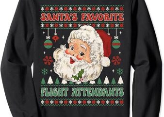 Santa’s Favorite Flight Attendants Funny Santa Claus Gifts Sweatshirt