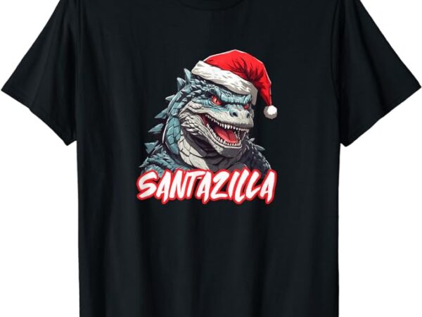 Santazilla japanese monster kaiju christmas t-shirt