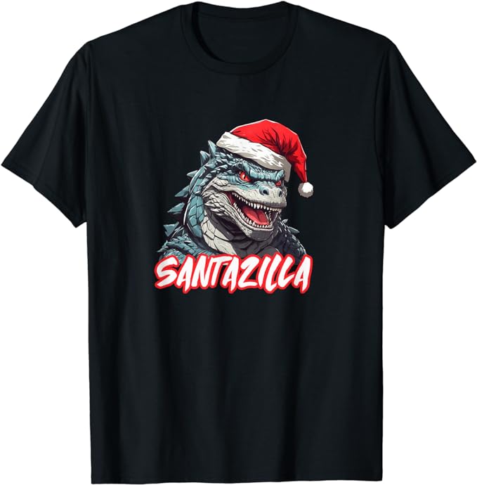 Santazilla Japanese Monster Kaiju Christmas T-Shirt
