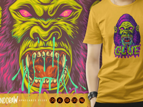 Scary roar gorilla glue symphony t shirt template vector